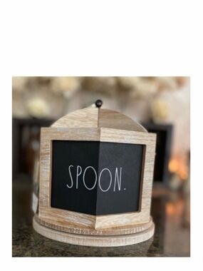 NEW Rae Dunn Wooden Kitchen Organizer Rotating Utensil Caddy